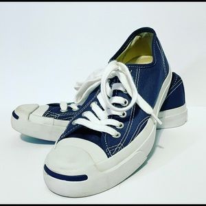Converse Jack Purcell Sneaker Mens 5.5 Womens 7 in Navy/White